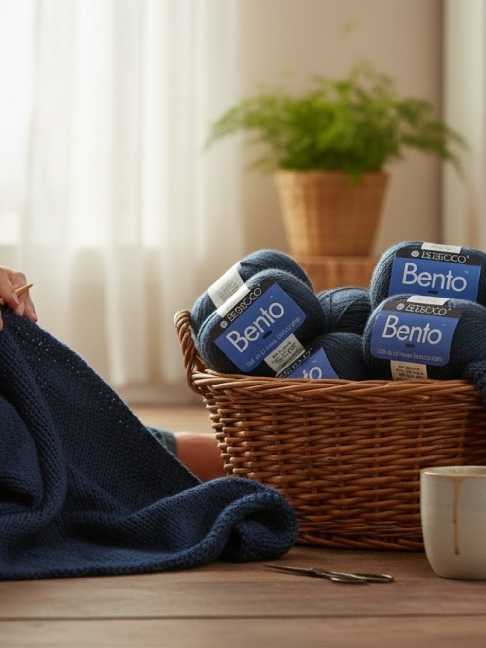 Berroco Bento Yarn Lot 10 Skeins Denim Blue 8735 Merino Silk Same Dye Lot NWT